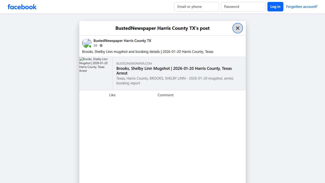 Brooks, Shelby Linn... - BustedNewspaper Harris County TX Facebook